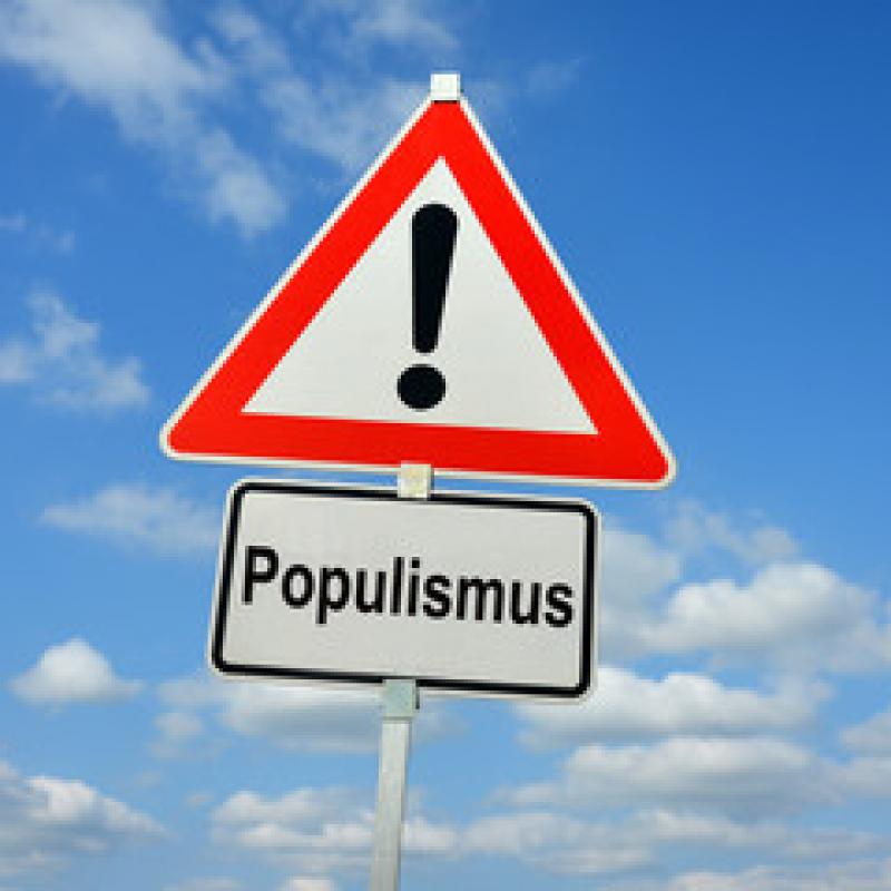 Verkehrsschild Populismus