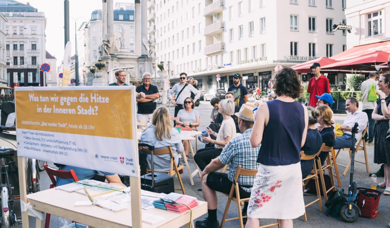 Bürgerinnen und Bürger besprechen gemeinsam Klimaschutzthemen, Lokale Agenda 21 Wien